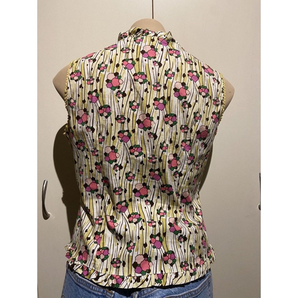 🌱 LISA HO cute Designer sleeveless cotton corset Blouse Shirt Top 10 lace up - Picture 9 of 16